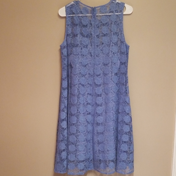 Donna Morgan blue polka dot lace tent dress - Picture 2 of 6